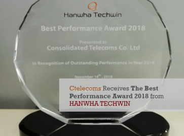 Ctelecoms Receives The Best Performance Award 2018 from HANWHA TECHWIN 