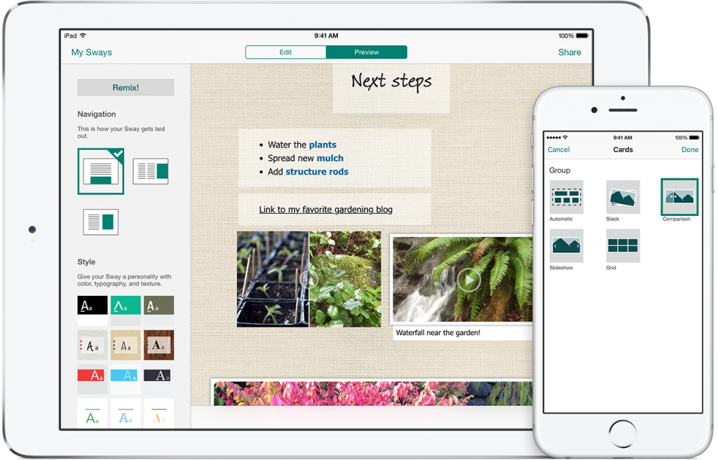 Sway for iPhone and IPad