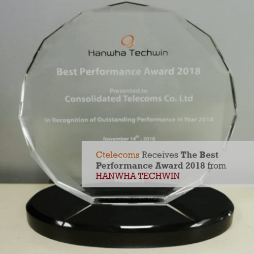 Ctelecoms Receives The Best Performance Award 2018 from HANWHA TECHWIN 